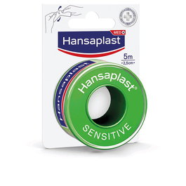 Hansaplast Sparadrap Sensitive hypoallergénique, 5 m x 2,5 cm, pour peaux sensibles, 1 unité