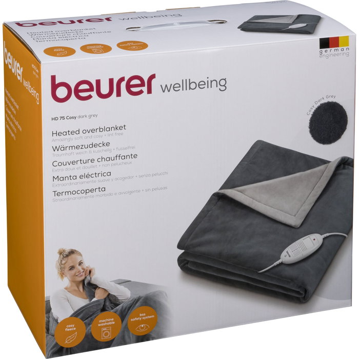 Beurer HD 75 Cosy Couverture électrique Gris marengo