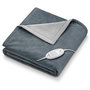 Beurer HD-75 Couverture chauffante électrique gris marengo, 6 niveaux de température, système de sécurité BSS, arrêt automatique, matériau doux et confortable