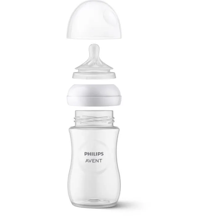 Philips Avent Natural 3.0 Lot de 2 Biberons Anti-Colique 260 ml avec Tétine en Forme de Sein et Système AirFree