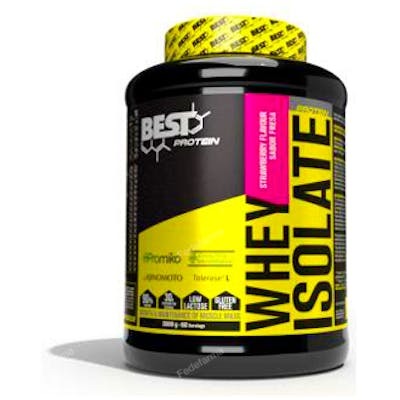 BEST PROTEIN Whey Isolate Fresa 2 kg - Protéine de lactosérum isolée, poudre pour shake, 90% protéines BEST PROTEIN Whey Isolate Fresa 2 kg - Protéine de lactosérum isolée, poudre pour shake, 90% protéines