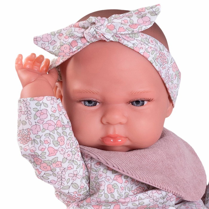 Antonio Juan Poupée Tufi avec billes et bavoir, 34 cm, poupée réaliste et câline pour enfant - Réf. 70402