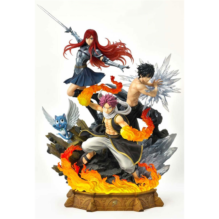 Prime 1 Studio Statue Fairy Tail Deluxe Version avec têtes interchangeables