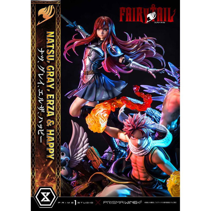 Prime 1 Studio Statue Fairy Tail Deluxe Version avec têtes interchangeables