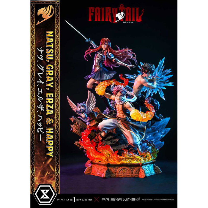 Prime 1 Studio Statue Fairy Tail Deluxe Version avec têtes interchangeables