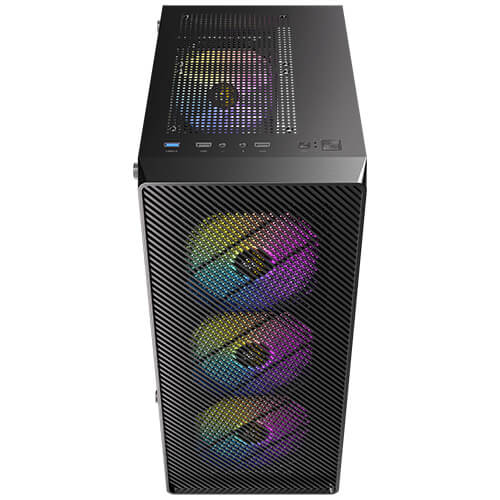 Antec AX26 ARGB Boîtier PC Gaming ATX Noir, 4 Ventilateurs FRGB, Panneau Trempé