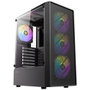 Antec AX26 ARGB Boîtier PC Gaming ATX Noir, 4 Ventilateurs FRGB, Panneau Trempé