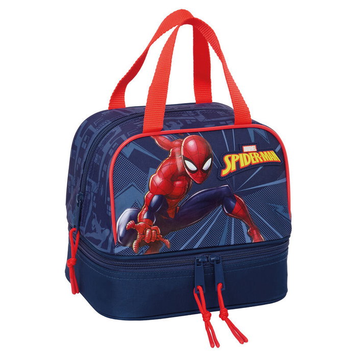 SAFTA Sac à goûter isotherme Spiderman Marvel avec compartiments, double anse et porte-carte, 20x15x20 cm SAFTA Sac à goûter isotherme Spiderman Marvel avec compartiments, double anse et porte-carte, 20x15x20 cm