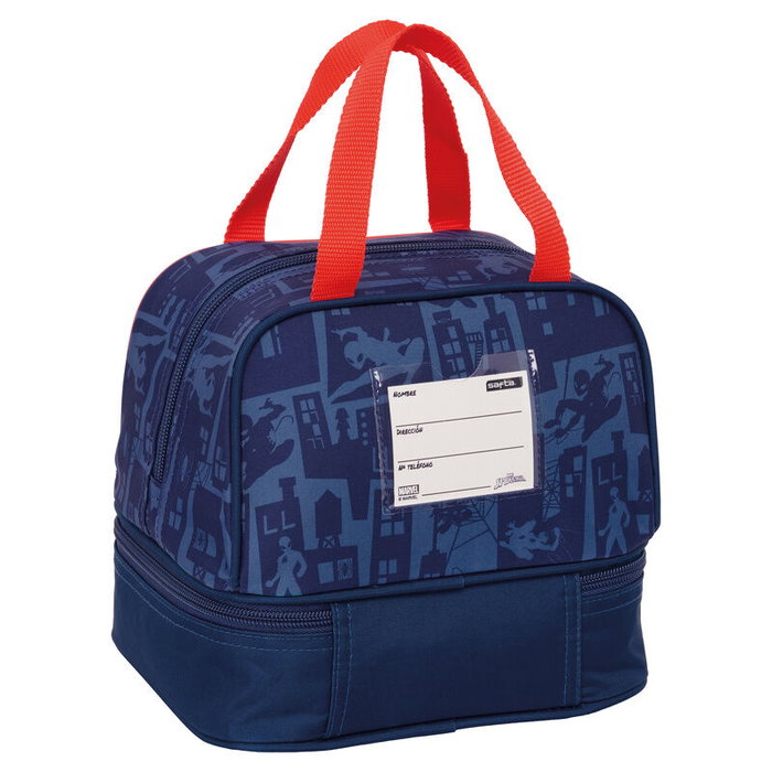 SAFTA Sac à goûter isotherme Spiderman Marvel avec compartiments, double anse et porte-carte, 20x15x20 cm SAFTA Sac à goûter isotherme Spiderman Marvel avec compartiments, double anse et porte-carte, 20x15x20 cm