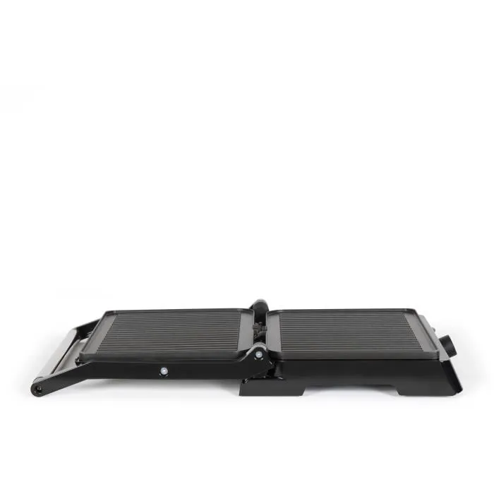 Livoo DOC223 - Grill viande et panini - 2200W - 2 plaques rainurées antiadhésives - Ouverture 180° - Surface 29x23 cm - Fonction plancha - Récupérateur de graisse amovible