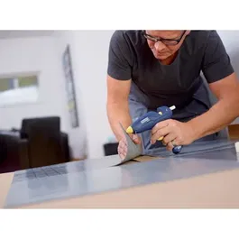 Rapid CG270 - Pistolet à colle sans fil 25W avec cordon amovible, débit 350 g/h, buse interchangeable, compatible colle Ø 12mm, coffret avec 10 sticks de colle transparente