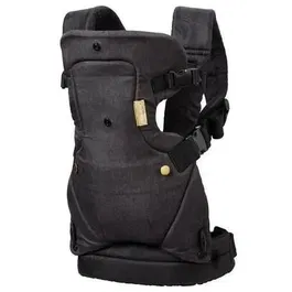 Infantino Flip Ergo 4 en 1 - Porte-bébé 4 positions ergonomique (ventral, dorsal), adaptable de 3.6 à 14.5 kg, avec appui-tête, ceinture et bretelles réglables, 100% coton, doré