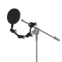 QUIKLOK Filtre Anti-Pop avec Bras Articulé pour Microphone - Longueur 400 mm, Diamètre 157 mm, Noir