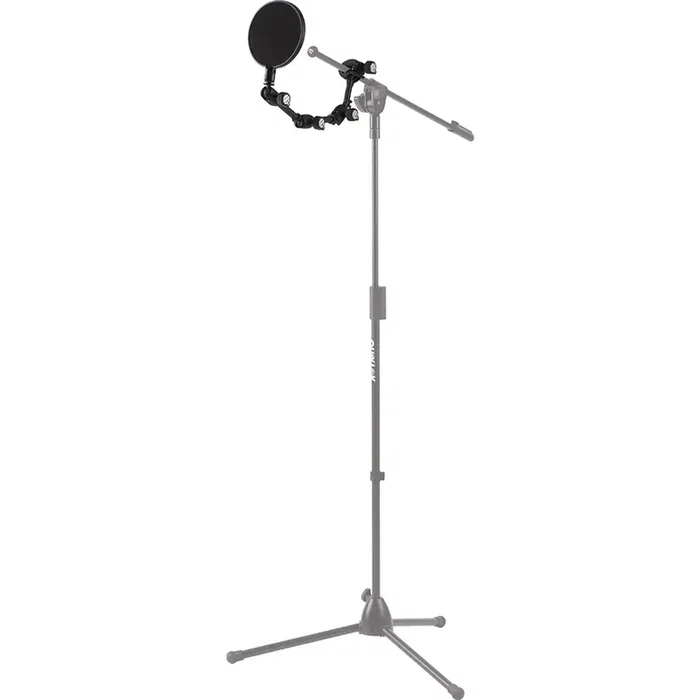 QUIKLOK Filtre Anti-Pop avec Bras Articulé pour Microphone - Longueur 400 mm, Diamètre 157 mm, Noir