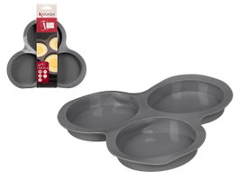 Kinvara Moule en Silicone 3 Compartiments Gris pour Air Fryer 23x21,5x2 cm (Set de 24)