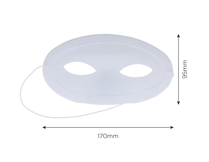 Innspiro Set de 12 antifaces en PVC flocado blanc 17x9,5cm