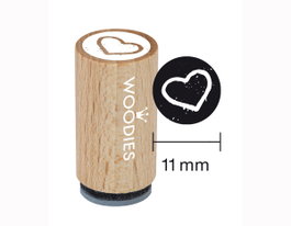 Woodies Sceau mini en bois et caoutchouc cœur 15x25mm modèle 4