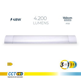 Edm Réglette LED blanche 48 W 3CCT 4200 lm 150 x 12 x 3,1 cm