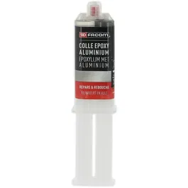 Facom - Colle epoxy bi-composant chargée aluminium 28g pour pièces métalliques, plastiques, bois et béton - Kit de réparation et assemblage