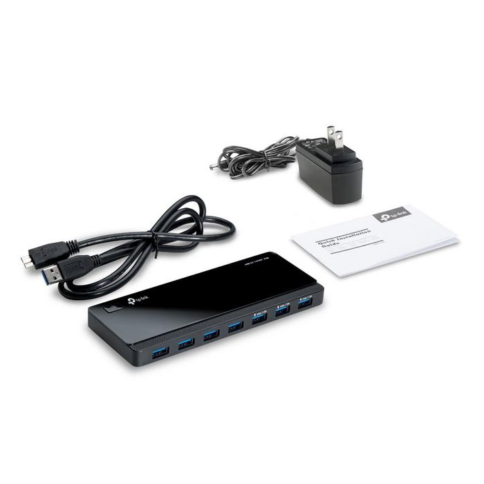 TP-Link Hub USB UH700 - 7 ports USB 3.0 Type-A + 1 port USB 3.0 Micro-B, transfert à 5 Gbps, charge rapide, protection intégrée TP-Link Hub USB UH700 - 7 ports USB 3.0 Type-A + 1 port USB 3.0 Micro-B, transfert à 5 Gbps, charge rapide, protection intégrée