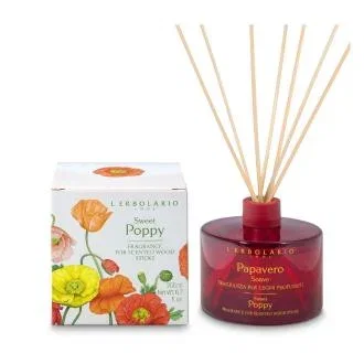 L'Erbolario - Amapola Dulce Mikados 200 ml - Huile parfumée aux senteurs florales et ambrées pour diffuseur à bâtonnets en bois - Fiole décorative L'Erbolario - Amapola Dulce Mikados 200 ml - Huile parfumée aux senteurs florales et ambrées pour diffuseur à bâtonnets en bois - Fiole décorative