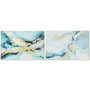 DKD Home Decor Cadre Abstrait Moderne Bleu et Doré (Lot de 2)