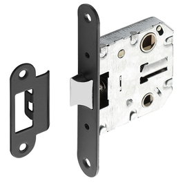 TESA Picaporte unifié 2004U à chant rond 47/50 mm noir réversible pour porte en bois