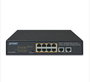 Planet FSD-1008HP - Commutateur Bureau 8 Ports PoE+ 802.3at 10/100TX et 2 Uplinks (120W), Extension 250m, VLAN, Conception Fanless