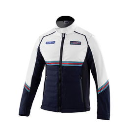Sparco Veste Softshell Martini-R S01363MRBMBI4XL Taille XL Bleu Marine-Blanc Coupe-Vent Doublure Polaire