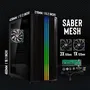 BitFenix Boitier PC Saber Mesh Noir ATX (Sans Alimentation) avec Verre Trempé et Ventilateurs LED A-RGB, Format Moyen Tour, Sans Alimentation, Compatible ATX, Micro-ATX et Mini-ITX
