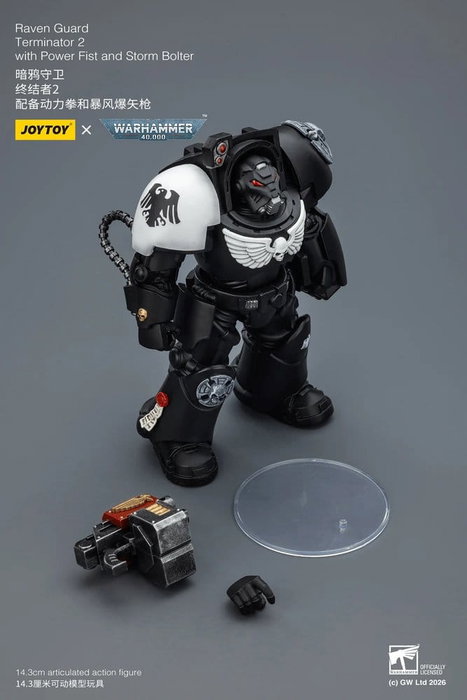 Joy Toy (CN) Warhammer 40,000 figurine Raven Guard Terminator 2 avec Power Fist et Storm Bolter 14 cm