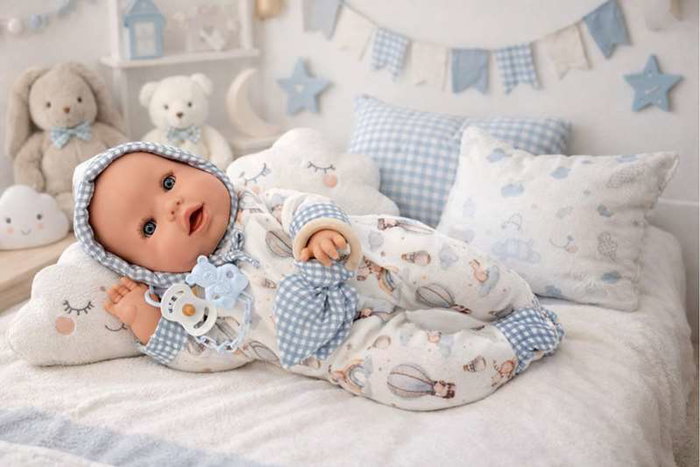 Berjuan Peluche bébé pleureur en pyjama Capibara 50 cm - Réf. 6029-26 Berjuan Peluche bébé pleureur en pyjama Capibara 50 cm - Réf. 6029-26