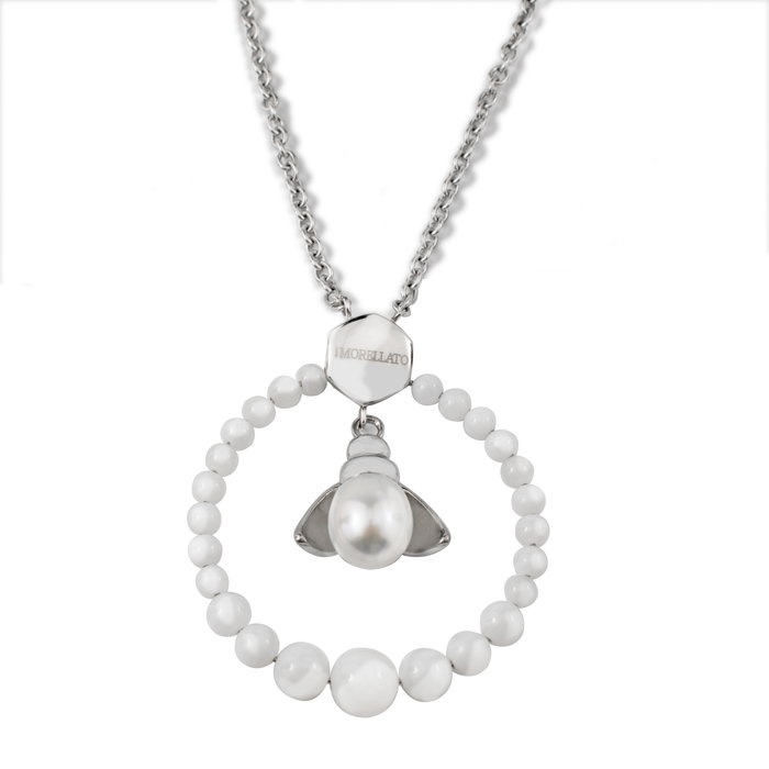 Morellato Collier Maia en Acier Inoxydable avec Perle, 45 cm, Gris Morellato Collier Maia en Acier Inoxydable avec Perle, 45 cm, Gris