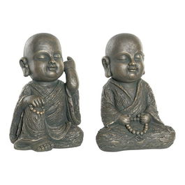 Figurine Décorative DKD Home Decor Fibre de Verre Moine (2 pcs) (27 x 27 x 40 cm)