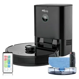 Eziclean I-BOT Z7 Smart Robot aspirateur laveur connecté avec base autonettoyante - Autonomie 240 min - Aspiration 3KPa - Jusqu'à 300 m² - Bac eau/saleté 3L