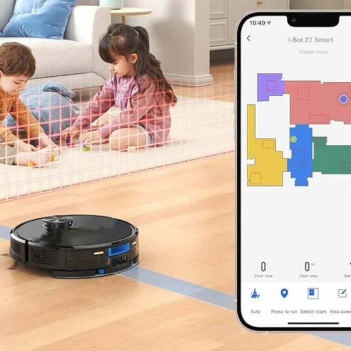 Eziclean I-Bot Z7 Smart - Robot Aspirateur Laveur Connecté