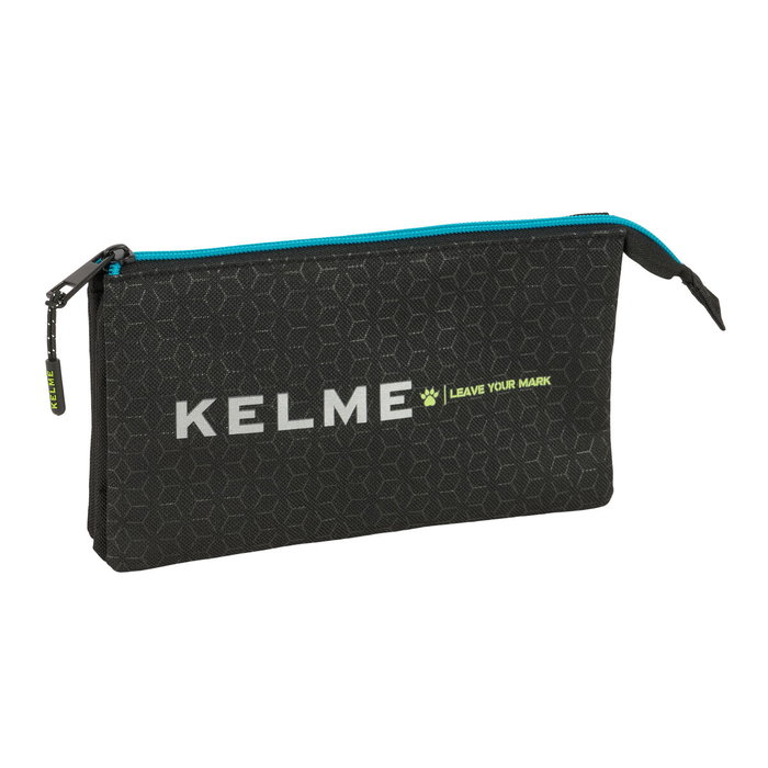 Trousse Fourre-Tout Triple Kelme Iron Noir 22 x 12 x 3 cm Trousse Fourre-Tout Triple Kelme Iron Noir 22 x 12 x 3 cm