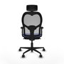 Piqueras y Crespo Chaise de Bureau avec Appui-tête 2D036N2 Bleu clair