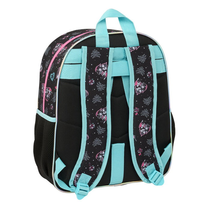 SAFTA Sac à Dos Monster High 38 cm Adaptable Sacoche avec Poches Latérales pour Bouteille, Ergonomique et Rembourré, Fermeture à Double Glissière, Poche Frontale Large