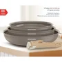 Arthur Martin - AM4587 - Set de 3 Poêles en Céramique Ø 20-24-28 cm - Poignée Amovible - Compatible Tous Feux Dont Induction - Couleur Taupe