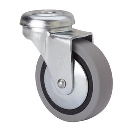 Ruedas Alex Rueda giratoria gris avec trou et axe lisse, Ø 4 cm