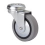 Ruedas Alex Roue pivotante en caoutchouc gris avec trou et axe lisse, Ø 4 cm
