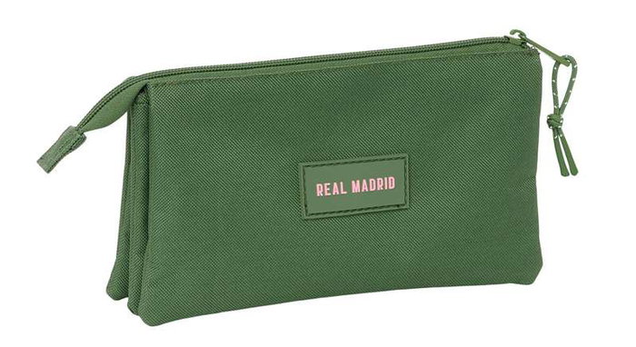 Safta Porte-tout triple Real Madrid pour enfant couleur kaki 22 x 12 x 3 cm