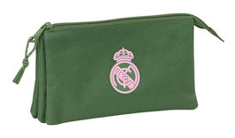 Safta Porte-tout triple Real Madrid pour enfant couleur kaki 22 x 12 x 3 cm