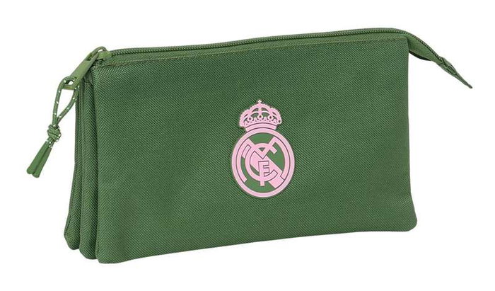 Safta Porte-tout triple Real Madrid pour enfant couleur kaki 22 x 12 x 3 cm
