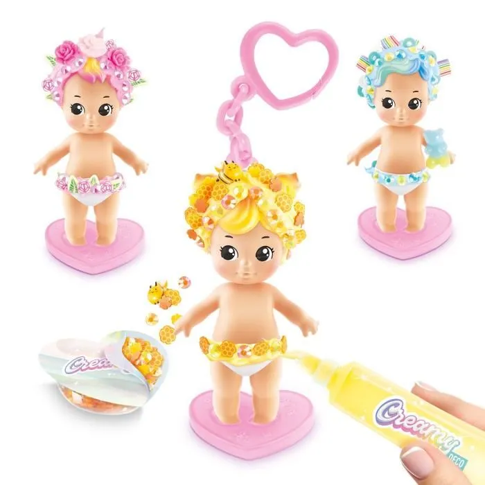 Canal Toys Creamy Deco Baby DIY - Pack de 1 bébé à personnaliser avec crème décorative et accessoires - Figurine aléatoire sur 12 modèles