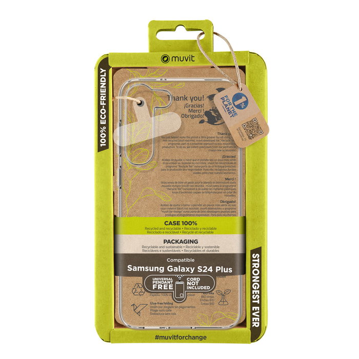 Muvit Recycletek Coque de protection transparente pour Samsung Galaxy S24 Plus