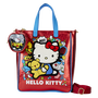 LOUNGEFLY Sac à dos Hello Kitty 50th Anniversary avec monedero extraíble, 27.5x32.5x10cm, herrajes dorados, correa ajustable et forro a juego