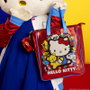 LOUNGEFLY Sac à dos Hello Kitty 50th Anniversary avec monedero extraíble, 27.5x32.5x10cm, herrajes dorados, correa ajustable et forro a juego