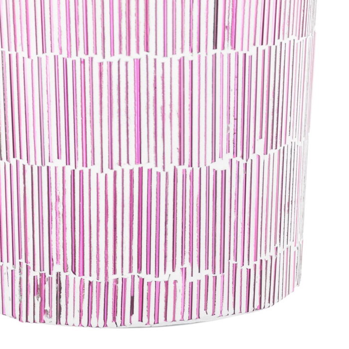 BigBuy Home Bougeoir Rose Verre Ciment 10 x 10 x 13 cm